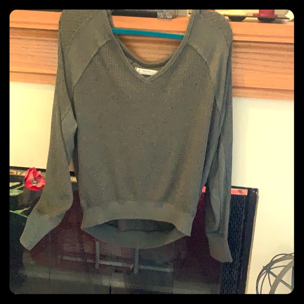 Boho loose long sleeve army green